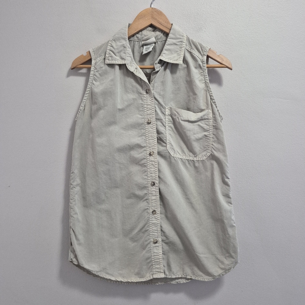 Gramicci Womens Sleeveless Button Up Collared Top Size Small